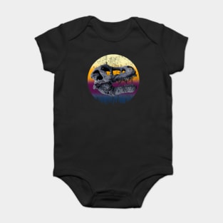 Tyrannosaurus Rex Skull In A Beautiful Sunset Baby Bodysuit